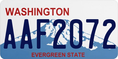 WA license plate AAF2072