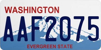 WA license plate AAF2075
