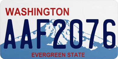 WA license plate AAF2076