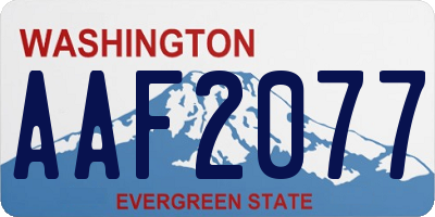 WA license plate AAF2077