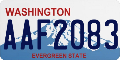WA license plate AAF2083