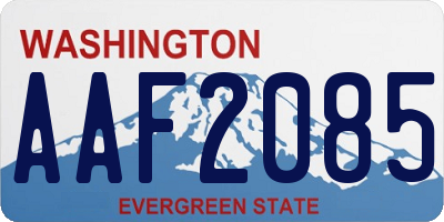 WA license plate AAF2085