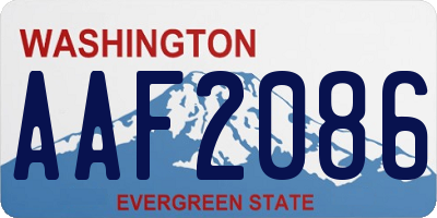 WA license plate AAF2086