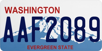 WA license plate AAF2089