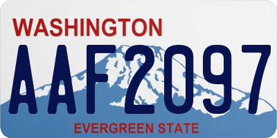 WA license plate AAF2097