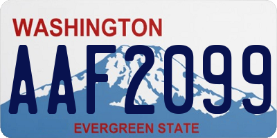 WA license plate AAF2099