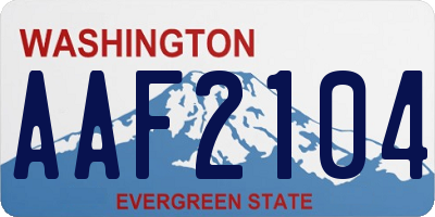 WA license plate AAF2104
