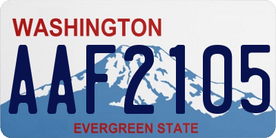 WA license plate AAF2105