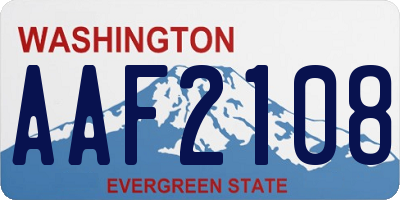 WA license plate AAF2108