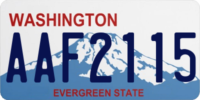 WA license plate AAF2115