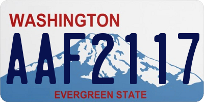 WA license plate AAF2117