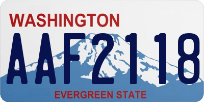 WA license plate AAF2118