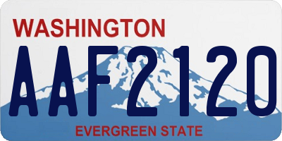 WA license plate AAF2120