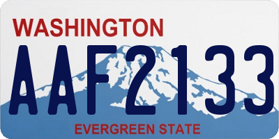 WA license plate AAF2133
