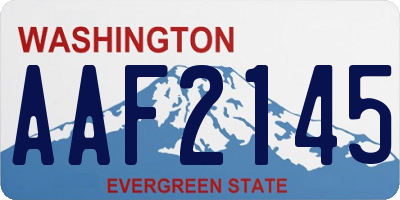 WA license plate AAF2145