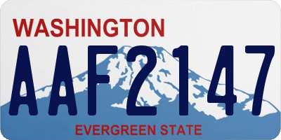 WA license plate AAF2147