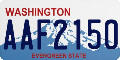 WA license plate AAF2150