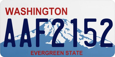 WA license plate AAF2152