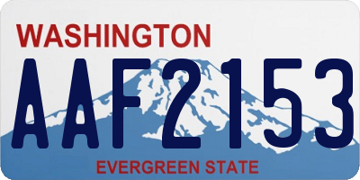 WA license plate AAF2153