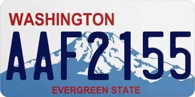 WA license plate AAF2155