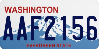 WA license plate AAF2156