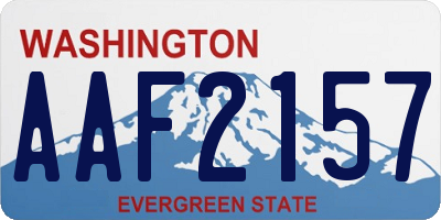 WA license plate AAF2157
