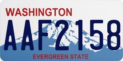WA license plate AAF2158