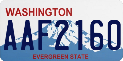 WA license plate AAF2160