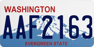 WA license plate AAF2163