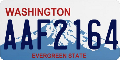 WA license plate AAF2164