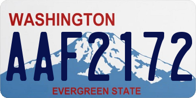 WA license plate AAF2172