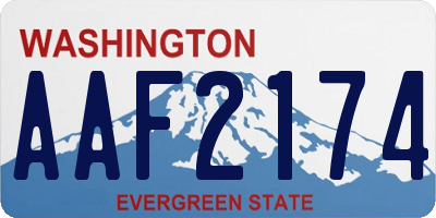 WA license plate AAF2174