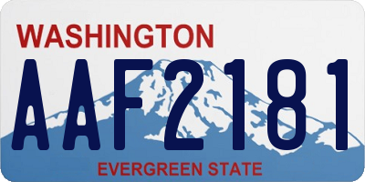 WA license plate AAF2181