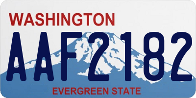 WA license plate AAF2182