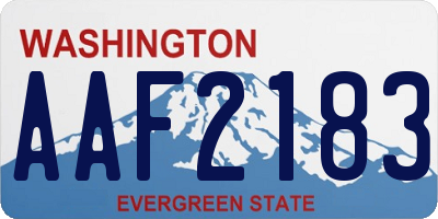 WA license plate AAF2183