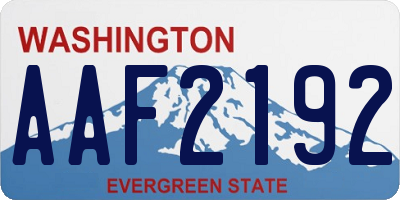 WA license plate AAF2192