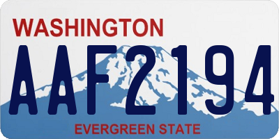 WA license plate AAF2194