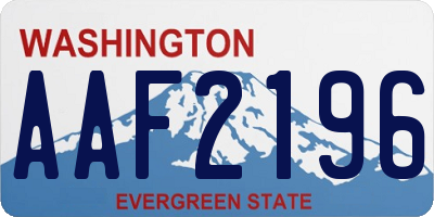 WA license plate AAF2196