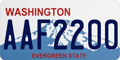 WA license plate AAF2200
