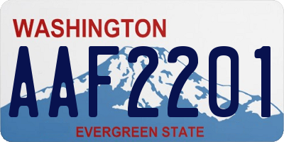 WA license plate AAF2201