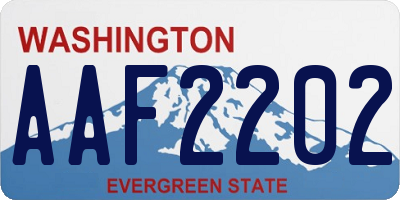 WA license plate AAF2202