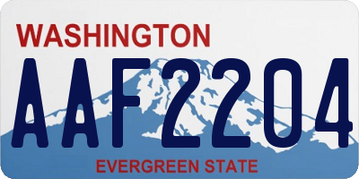 WA license plate AAF2204