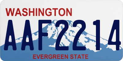 WA license plate AAF2214