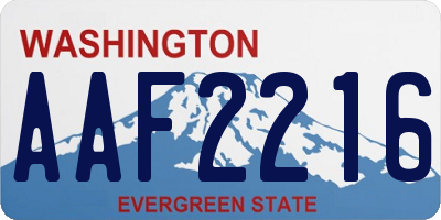 WA license plate AAF2216