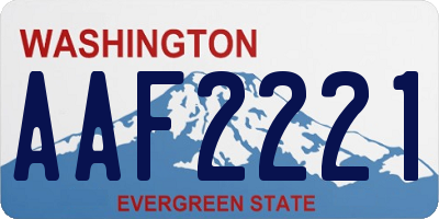 WA license plate AAF2221