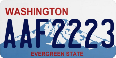 WA license plate AAF2223