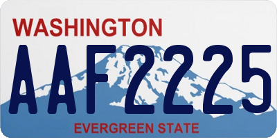 WA license plate AAF2225