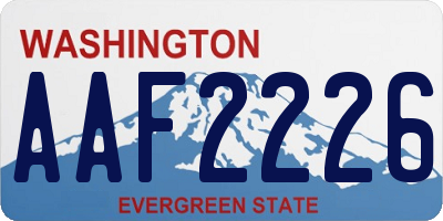 WA license plate AAF2226