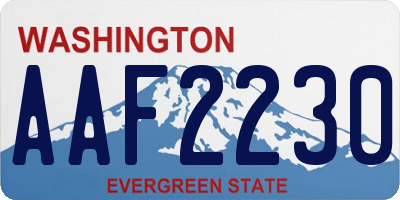 WA license plate AAF2230