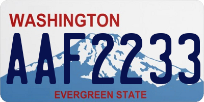 WA license plate AAF2233